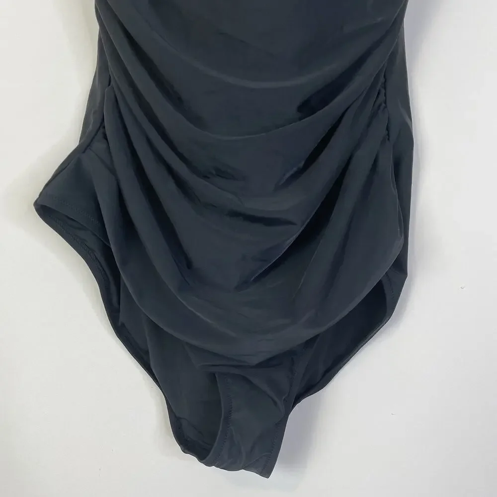 J.‎ Crew Factory Strapless One-Piece Swimsuit Black Size 2X AO439 Beach Vacation